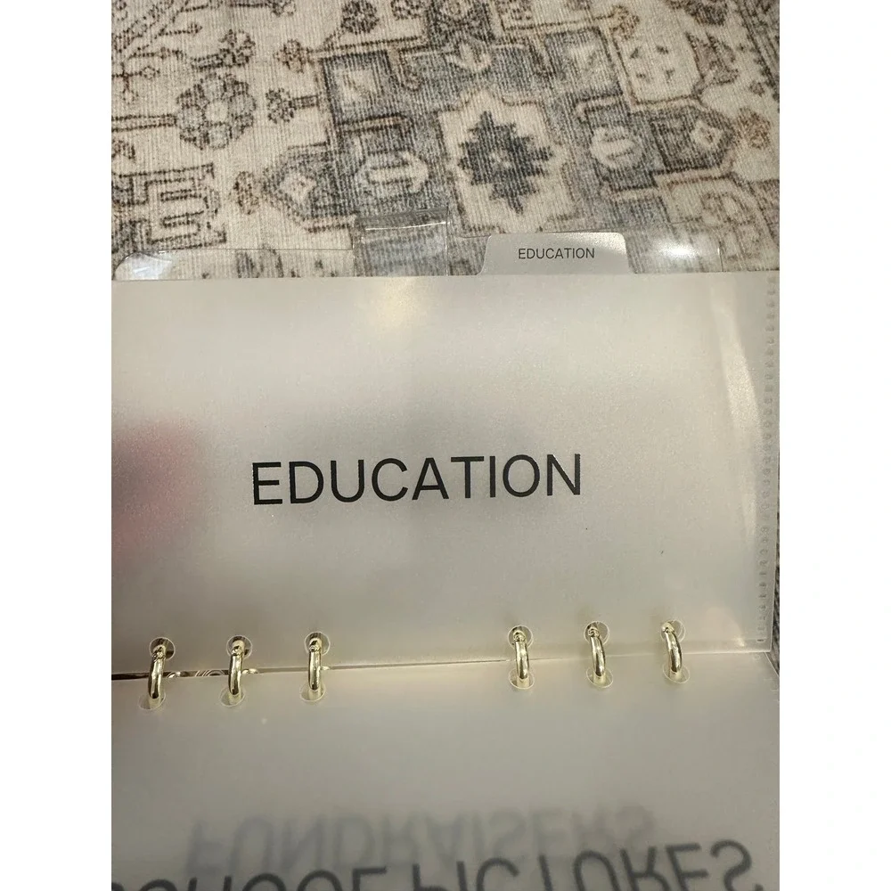 Back to School Budget Binder A6 Clear Binder with Gold Hardware | Cash Envelope